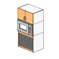 3 Part Appliance Cabinet - Roller Base