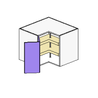 Lazy Susan Bi-Fold Doors Hinged Left