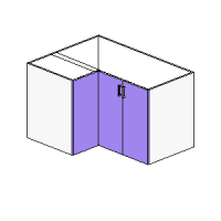 Base Corner Bi-Fold Hinged Left + 1 Door