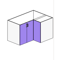 Base Corner Bi-Fold Hinged Right + 1 Door