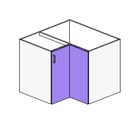 Base Bi-Fold Corner Doors Hinged Right