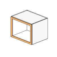 Wall Stack Bottom MW Open Cabinet - POLY Frame 