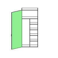 Left Broom Closet T2 1 Door Hinged Left