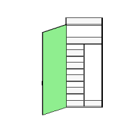 Right Broom Closet T2 1 Door Hinged Left